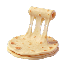 Biểu tượng 3D Chồng bánh mì dẹt phô mai tan chảy