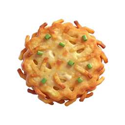 Cheese Fries Ball 3D Food Icon - Crispy & Cheesy
