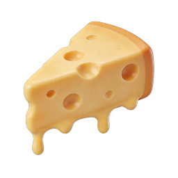 3D Cheese Icon - Realistic Swiss Cheese with Melting Effect