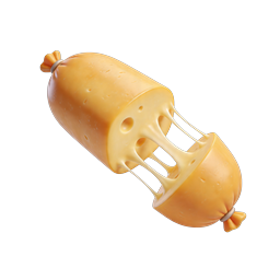 Stretchy Cheese Pull 3D Icon - Dairy Food Illustration
