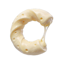 Icône 3D de bague de fromage suisse fondu réaliste