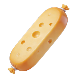 Ícone de Salsicha com Queijo - Ilustração de Comida 3D