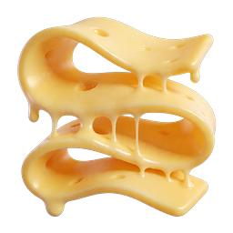 Realistic 3D Swiss Cheese Slice Icon with Melting Effect