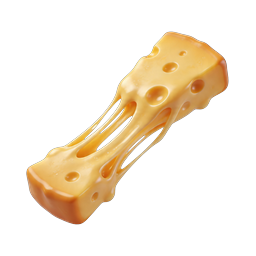 Cheese Stretch Icon - 3D Melted Swiss Cheese