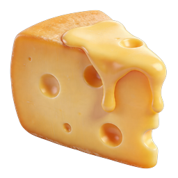 Cheese Wedge Icon with Melted Drip | 3D Food Icon