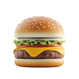 Cheeseburger Icon - 3D Clay Style Food Icon