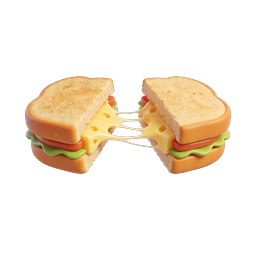 Cheeseburger Split Icon - 3D Rendered Food Illustration