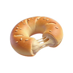 Cheesy Bagel Icon - 3D Realistic Food Illustration