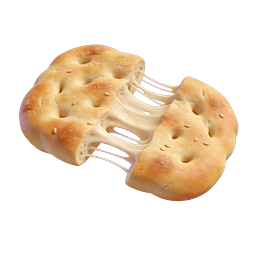 Cheesy Bagel 3D Icon - Melted Cheese Pull Design