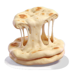 Cheesy Naan Bread Icon - Melted Cheese Pull
