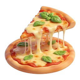 3D Cheese Pizza Slice Icon - Clay Style Food Graphic