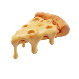 Cheesy Pizza Slice Icon - 3D Rendered Food Graphic