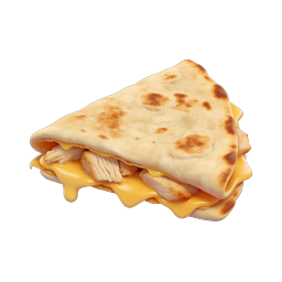 Realistic Cheesy Quesadilla Icon with Melted Cheese