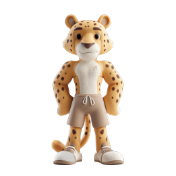 Cheetah Mascot Character - 3D Sports Icon