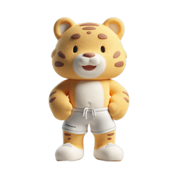 Cute Cheetah Mascot 3D Character Icon