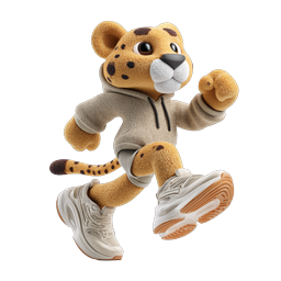 Cute Cheetah Runner 3D Mascot Icon
