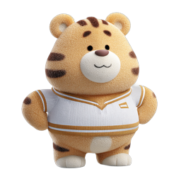 Cute Cheetah Sports Mascot 3D Character Icon