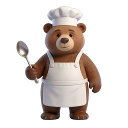 Cute Chef Bear Icon for Culinary Projects