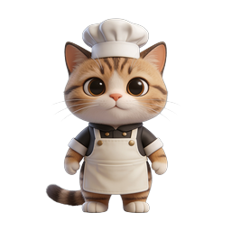 Adorable Chef Cat Icon for Culinary Projects