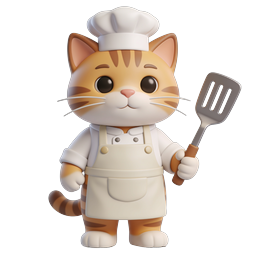 Adorable Chef Cat Icon for Culinary Creations