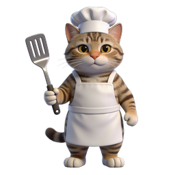 Charming Chef Cat Icon for Fun Cooking Themes