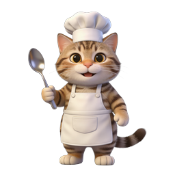 Cute Chef Cat Icon for Culinary Use