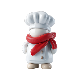 3Dシェフキャラクターアイコン - 料理マスコットデザイン