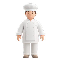 Professional Chef Character Icon - 3D Cartoon Style