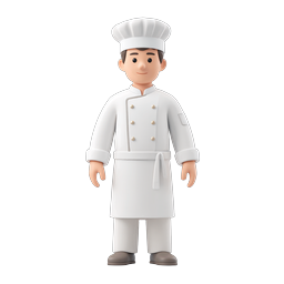 3D Cartoon Chef Character Icon - Culinary Professional
