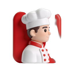 3D Chef Character Icon - Culinary Professional Mascot