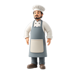 Friendly Chef Character Icon for Culinary Use