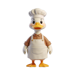 Cheerful Chef Duck Icon for Culinary Themes