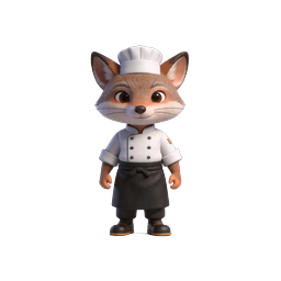 Cute Chef Fox Character - 3D Cartoon Mascot Icon