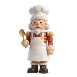 Festive Chef Nutcracker Christmas Icon - 3D Render