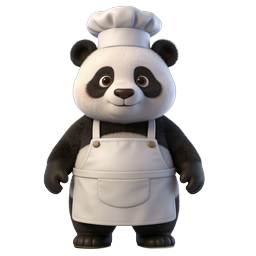 Icono 3D de Panda Chef Adorable - Linda Mascota de Cocina