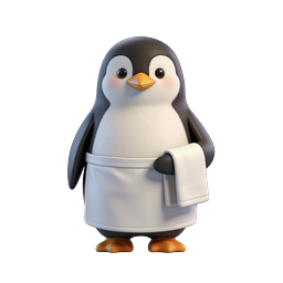 Cute Chef Penguin Icon for Culinary Projects