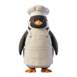 Adorable Chef Penguin 3D Mascot Icon