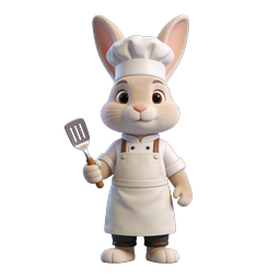 Cute Chef Rabbit Icon for Culinary Designs
