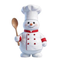 Adorable Chef Snowman Icon - Festive Winter Cooking