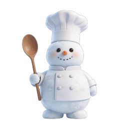 Cute Chef Snowman 3D Clay Icon for Holiday Cooking