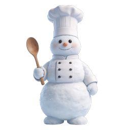 Koch-Schneemann-Icon - Süßer Winter-Koch-Maskottchen