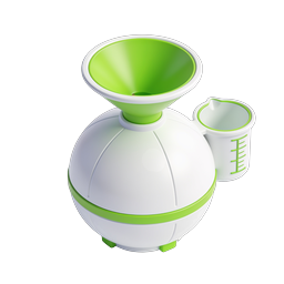 Chemistry Lab Experiment 3D Icon - Funnel & Beaker