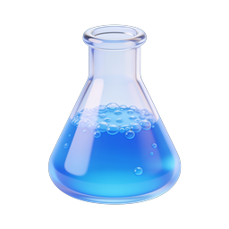 Blue Chemistry Flask Icon - Laboratory Science 3D