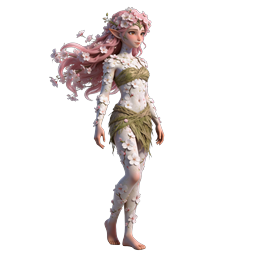 Cherry Blossom Spring Elf - 3D Fantasy Character Icon