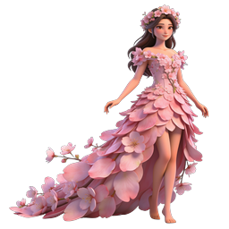 Cherry Blossom Princess Floral Gown Icon
