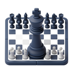 Chess King Icon - 3D Strategy Game Illustration