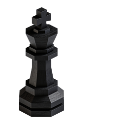 Black Chess King Piece Icon | Realistic 3D Wooden Design