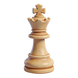 Chess King Piece 3D Realistic Icon - Clay Style