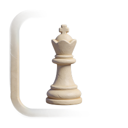 Chess King Piece Icon - 3D Realistic Stone Render
