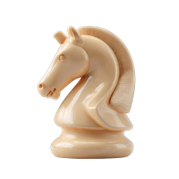 Chess Knight Piece Icon - 3D Realistic Game Symbol